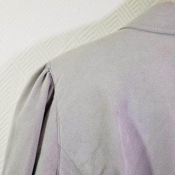 ULTRA SUEDE Women's Size 10 Gray, Pink Solid Blazer Jacket - Picture 7 of 9